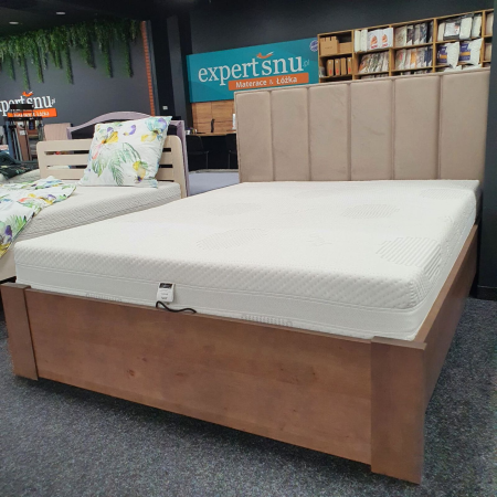 Łóżko drewniane z tapicerowanym wezgłowiem 160x200 Lublin CH Gala