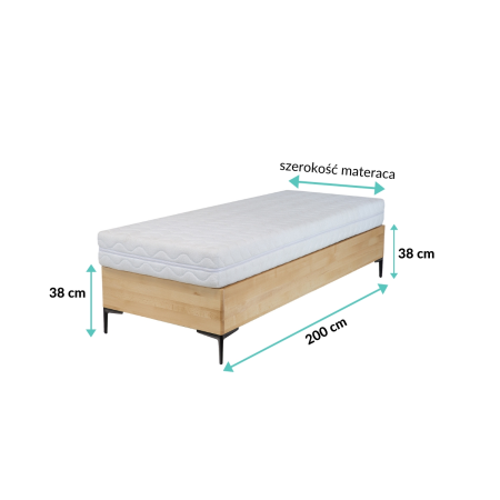 Łóżko bukowe  LK185 BOX  z pojemnikiem DREWMAX| Expertsnu.pl