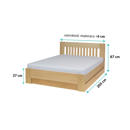 Łóżko bukowe  LK186 BOX  z pojemnikiem DREWMAX| Expertsnu.pl