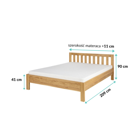 Łóżko dębowe LK303  DREWMAX| Expert Snu