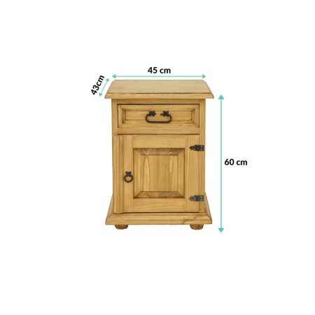 Szafka nocna sosnowa SN701 Drewmax| Expert Snu