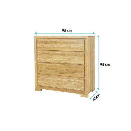 Komoda dębowa KD353 Drewmax | Expert Snu