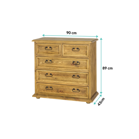 Komoda sosnowa KD702 Drewmax | Expert Snu