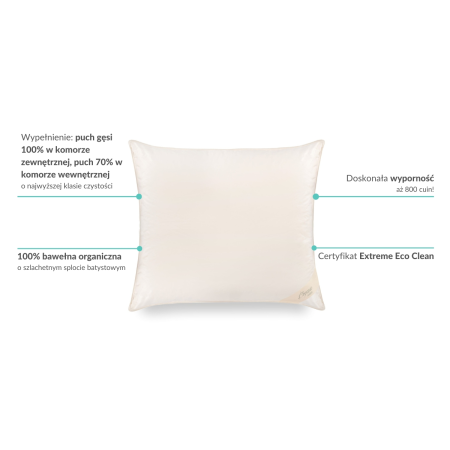 Poduszka trzykomorowa puch 100% AMZ ORGANIC COTTON| Expert Snu