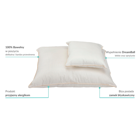 AMZ COTTON INLET poduszka gładka antyalergiczna | Expert Snu