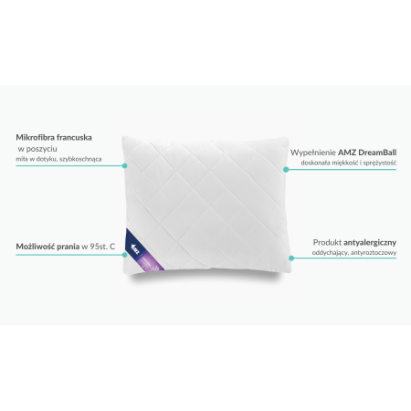 AMZ MIKROFIBRA  poduszka pikowana antyalergiczna | Expert Snu