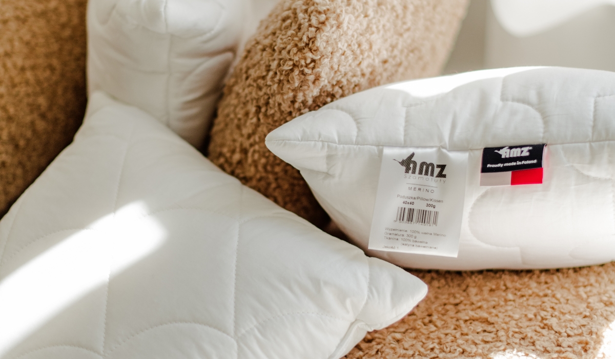 Rozmiar i wypełnienie poduszki naturalnej Merino
