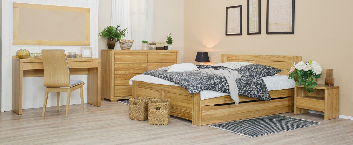 Łóżko drewniane dębowe LK212 Drewmax