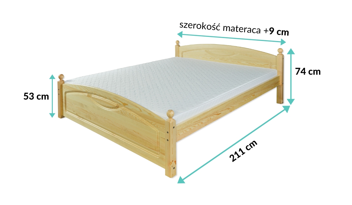 wymiary łóżka sosnowego LK103