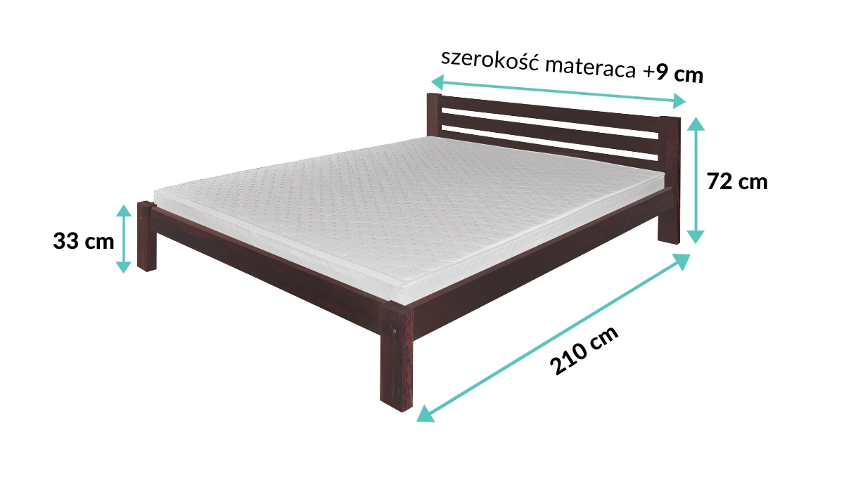 wymiary łóżka sosnowego LK105