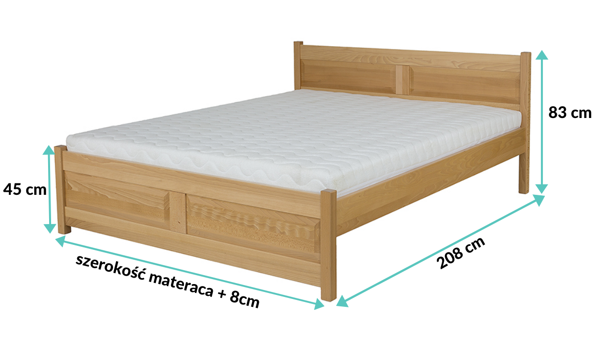 wymiary łóżka bukowego LK109