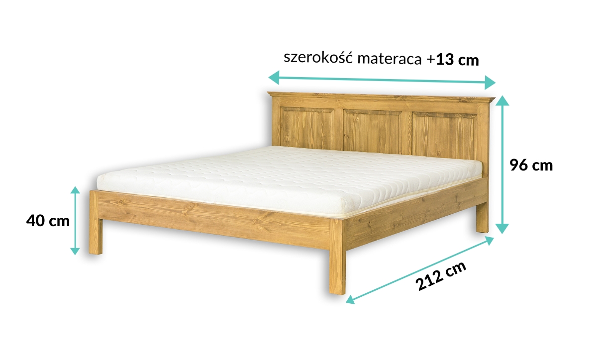 wymiary łóżka sosnowego LK700