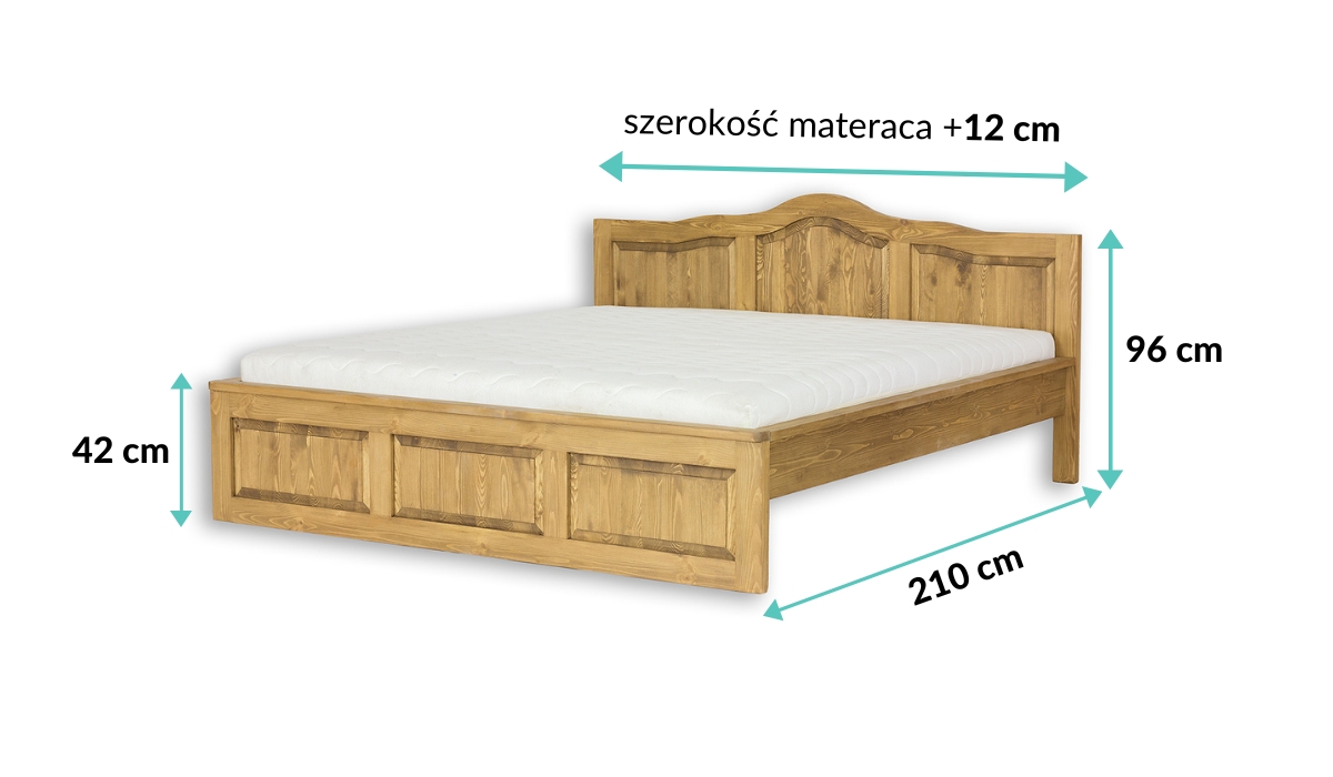 wymiary łóżka sosnowego LK703