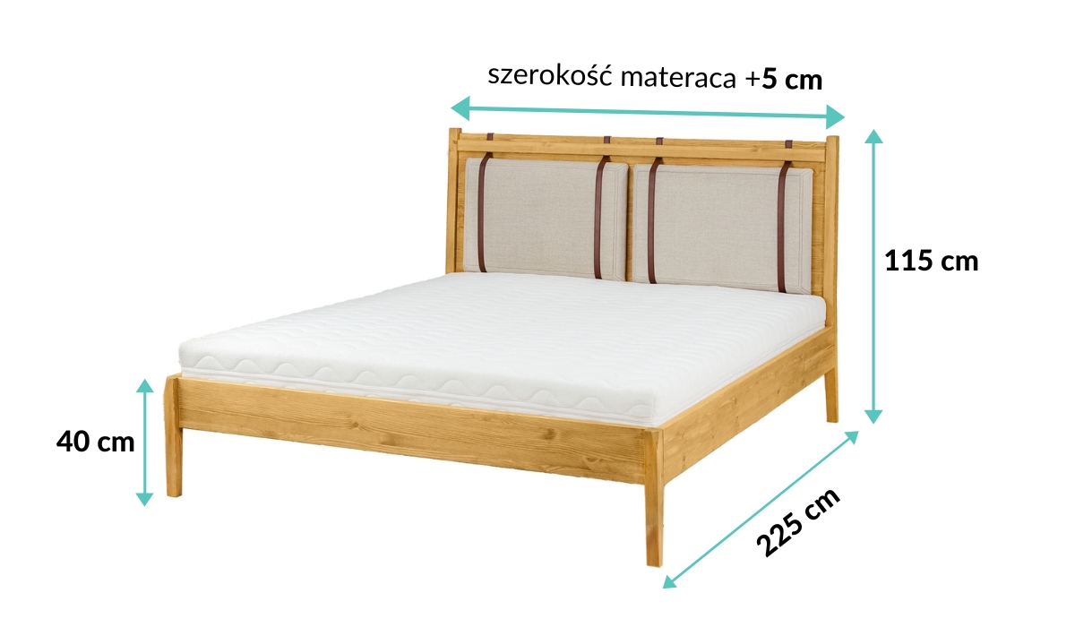 wymiary łóżka sosnowego LK706