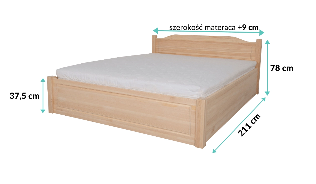 wymiary łóżka olchowego Kadryl 2
