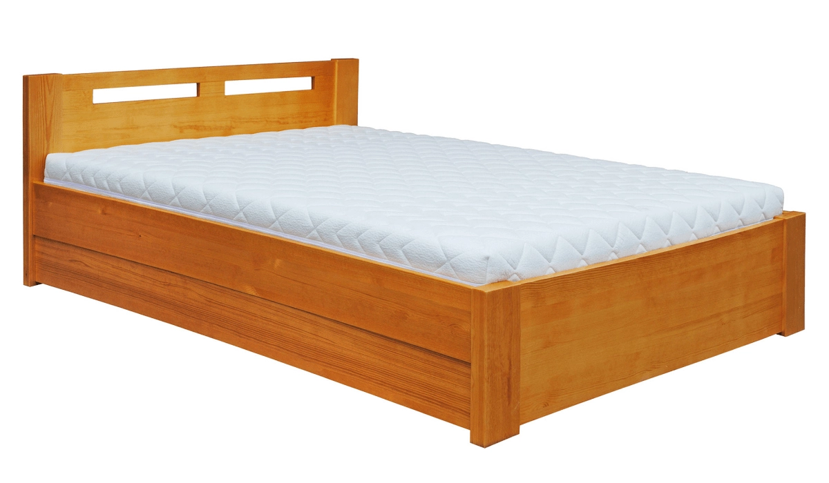 Łóżko z pojemnikiem olchowe Kadryl 2