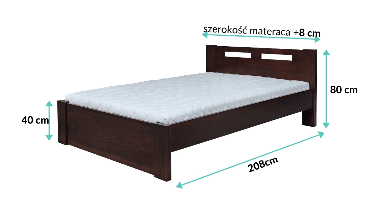 wymiary łóżka olchowego Kadryl 2