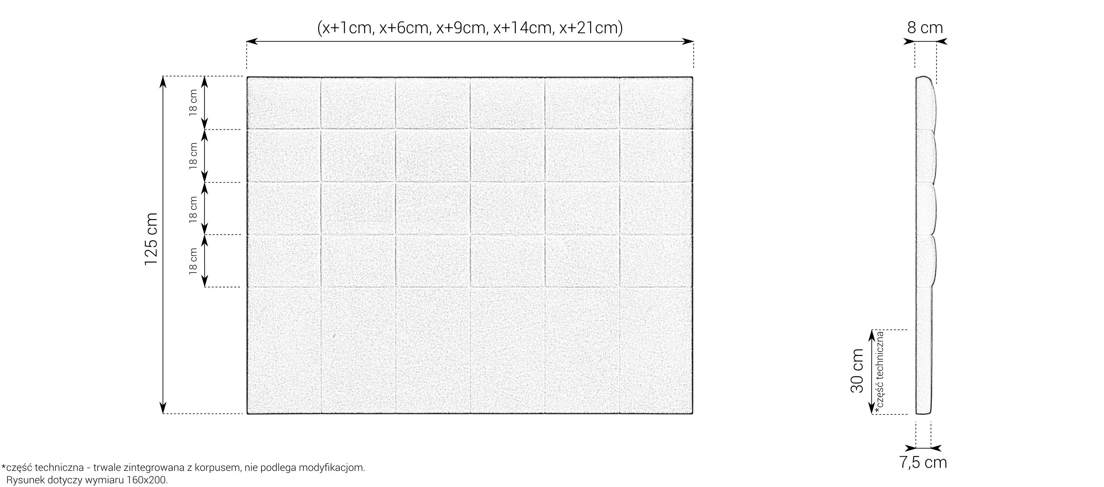 Wymiary zagłówka 50 M&K Foam Koło