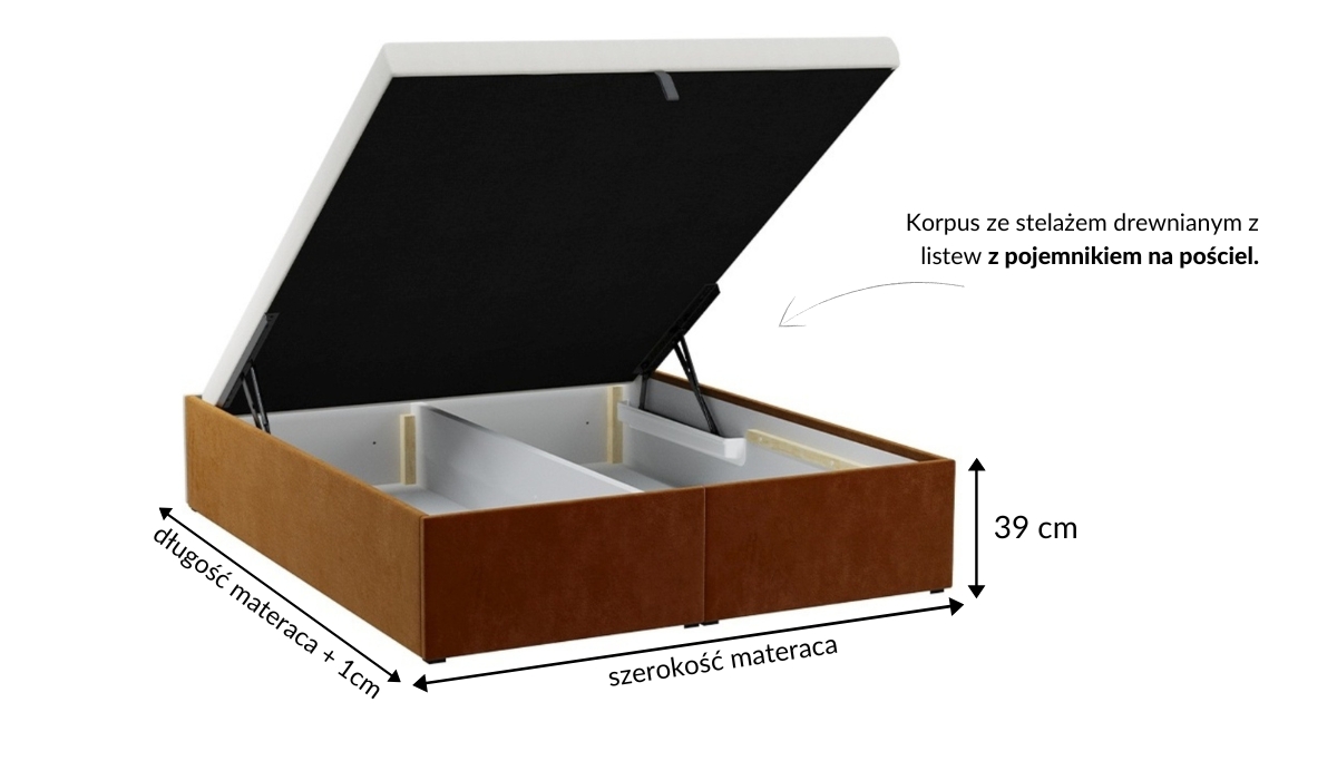 Wymiary łóżka - korpusu TIW