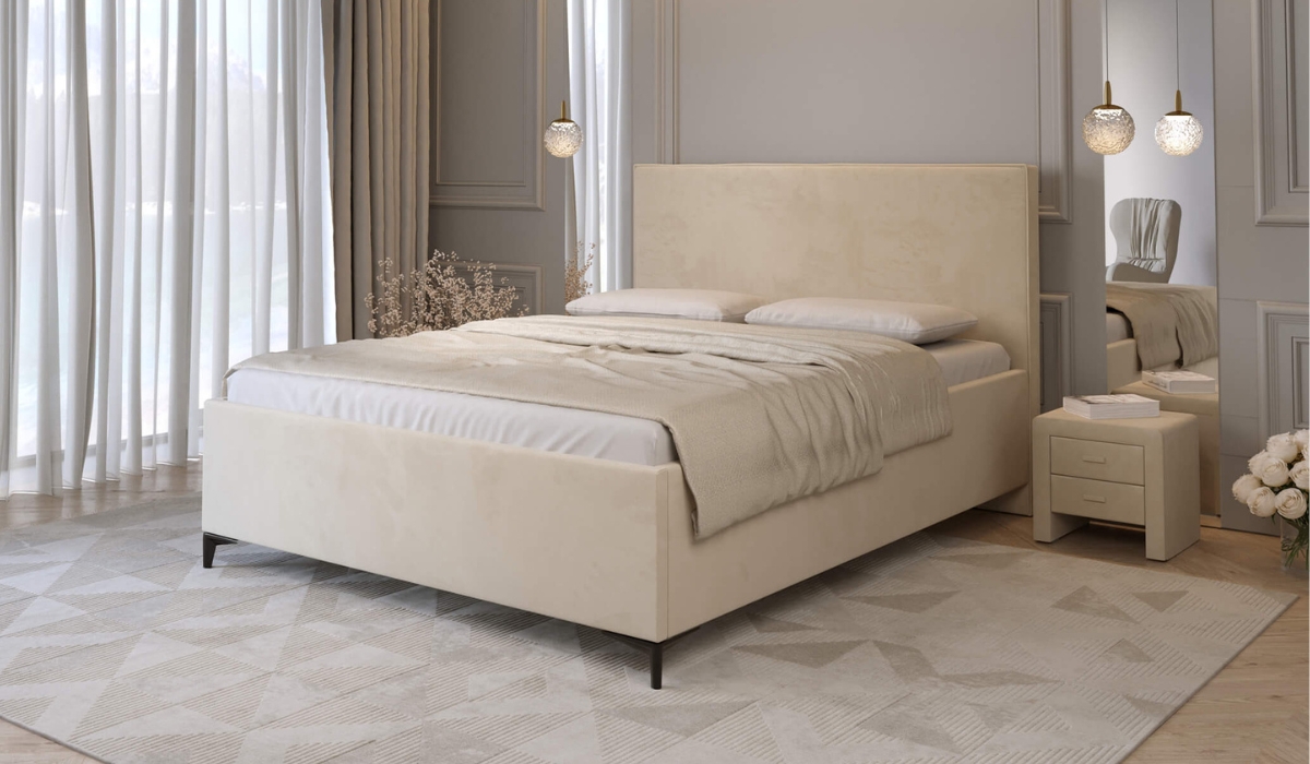 Łóżko tapicerowane 84001 M&K foam Koło | Łóżka - Expertsnu.pl