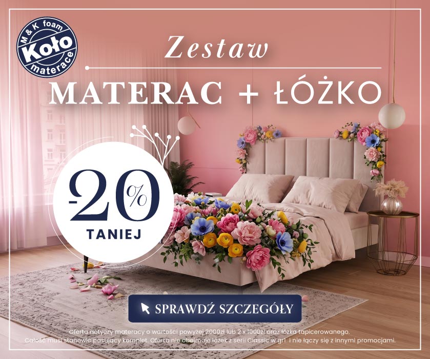 Zestaw materac + łóżko -20%