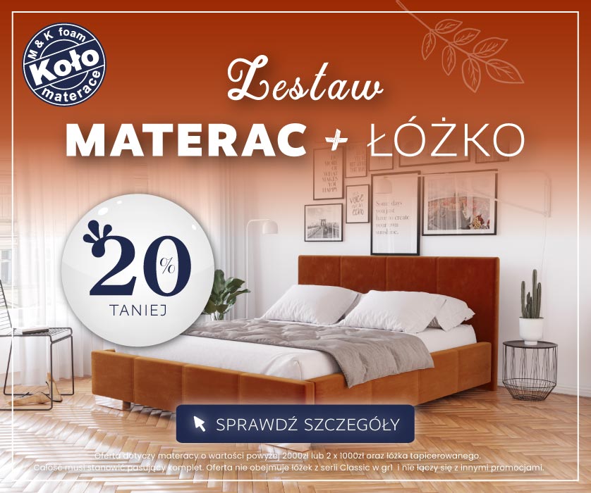 Zestaw materac + łóżko -20%
