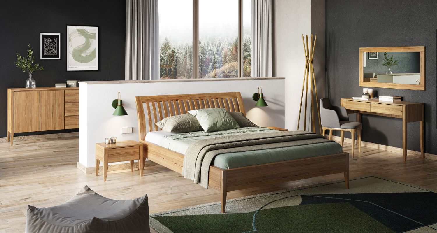 Łóżko drewniane dąb