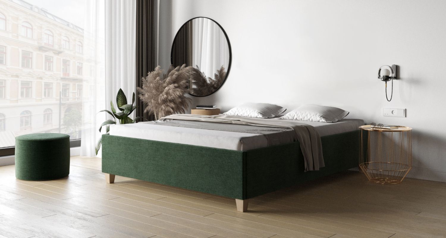 łóżko tapicerowane sypialniane bez zagłówka