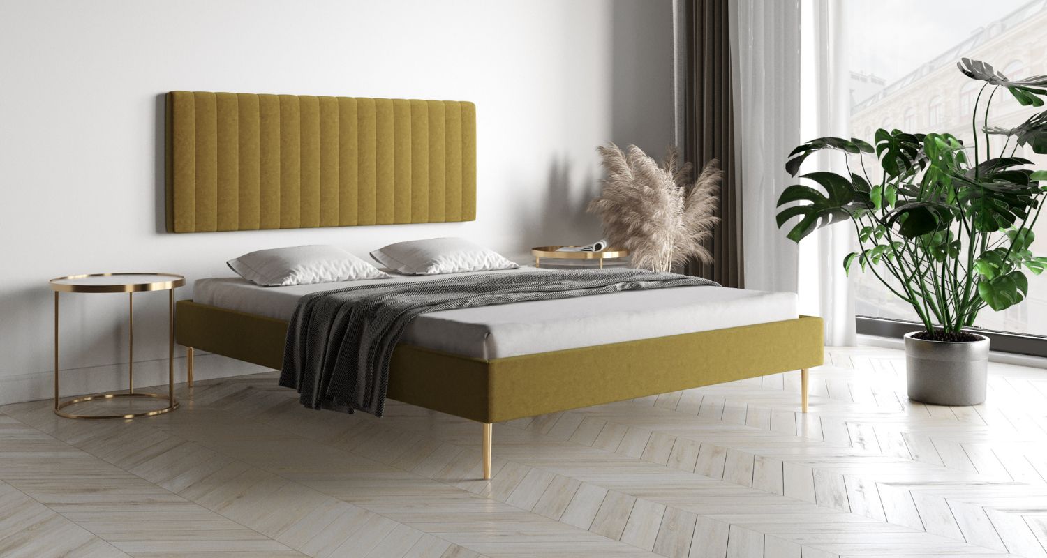 Łóżko bez zagłówka tapicerowane